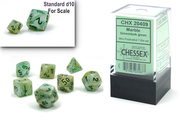 Marble Mini-hedral™ Green/dark green 7-Die Set
