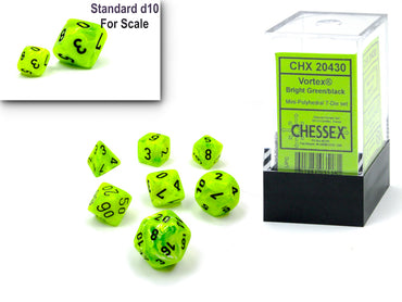 Vortex® Mini-hedral™ Bright Green/black 7-Die Set
