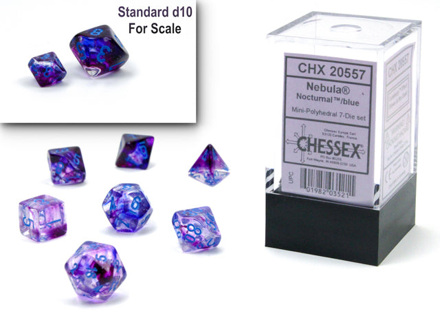 Nebula® Mini-hedral™ Nocturnal™/blue Luminary™ 7-Die Set