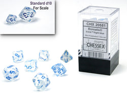 Borealis® Mini-hedral™ Icicle™/light blue Luminary™ 7-Die