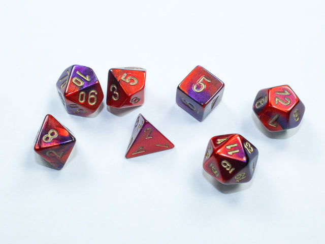 Gemini® Mini-hedral™ Purple-Red/gold 7-Die Set