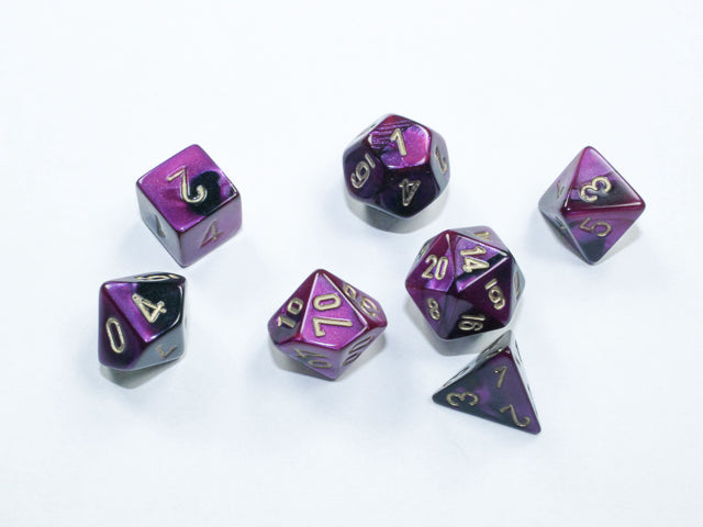 Gemini® Mini-hedral™ Black-Purple/gold 7-Die Set