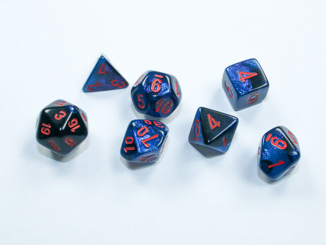 Gemini® Mini-hedral™ Black-Starlight™/red 7-Die Set