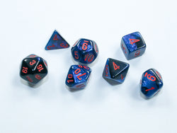 Gemini® Mini-hedral™ Black-Starlight™/red 7-Die Set
