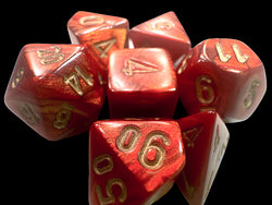 Scarab® Mini-hedral™ Scarlet™/gold 7-Die Set