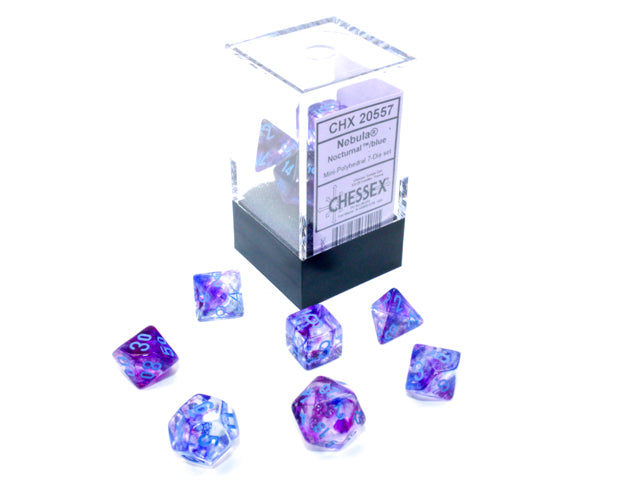 Nebula® Mini-hedral™ Nocturnal™/blue Luminary™ 7-Die Set