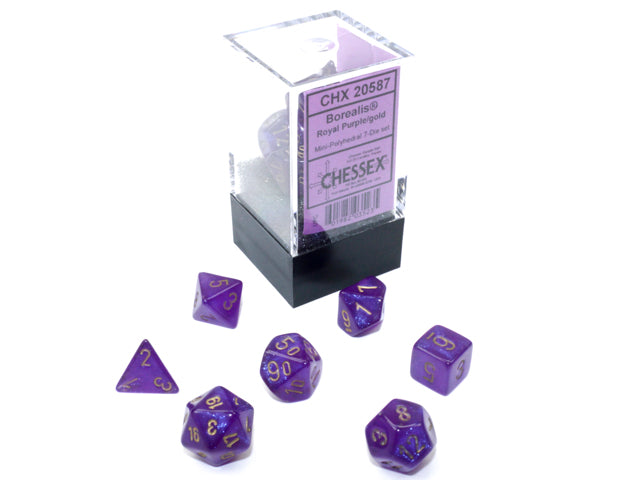 Borealis® Mini-hedral™ Royal Purple/gold Luminary™ 7-Die