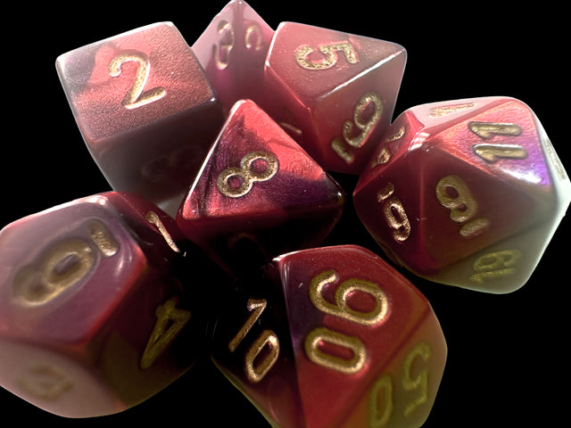 Gemini® Mini-hedral™ Purple-Red/gold 7-Die Set