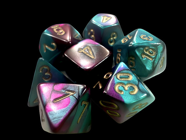 Gemini® Mini-hedral™ Purple-Teal/gold 7-Die Set