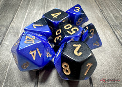 Gemini Black-Blue/gold Polyhedral 7-Dice Set