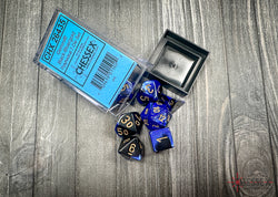 Gemini Black-Blue/gold Polyhedral 7-Dice Set