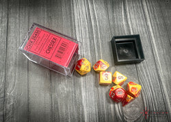 Gemini Red-Yellow/silver Polyhedral 7-Dice Set