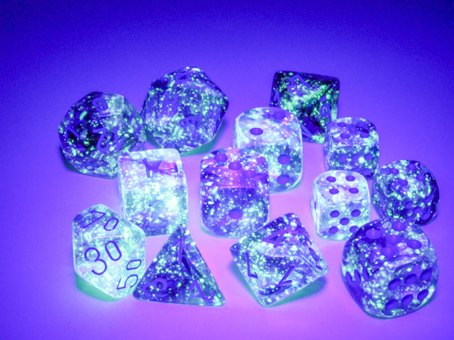 Nebula Nocturnal/blue Luminary 16mm d6 Dice Block (12 dice)