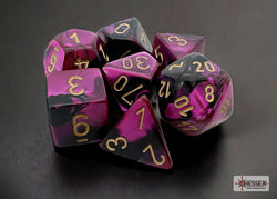 Gemini Black-Purple/gold Polyhedral 7-Dice Set