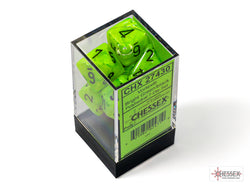 Vortex Bright Green/black Polyhedral 7-Dice Set