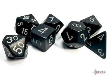 Opaque Black/white Polyhedral 7-Dice Set