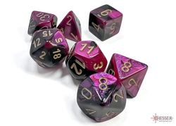 Gemini Black-Purple/gold Polyhedral 7-Dice Set