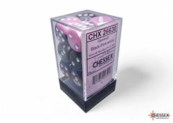 Gemini Black-Pink/white 16mm d6 Dice Block (12 dice)