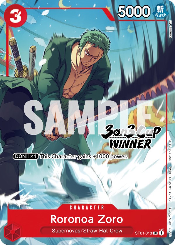 Roronoa Zoro (ST01-013) (3-on-3 Cup) [Winner] [One Piece Promotion Cards]