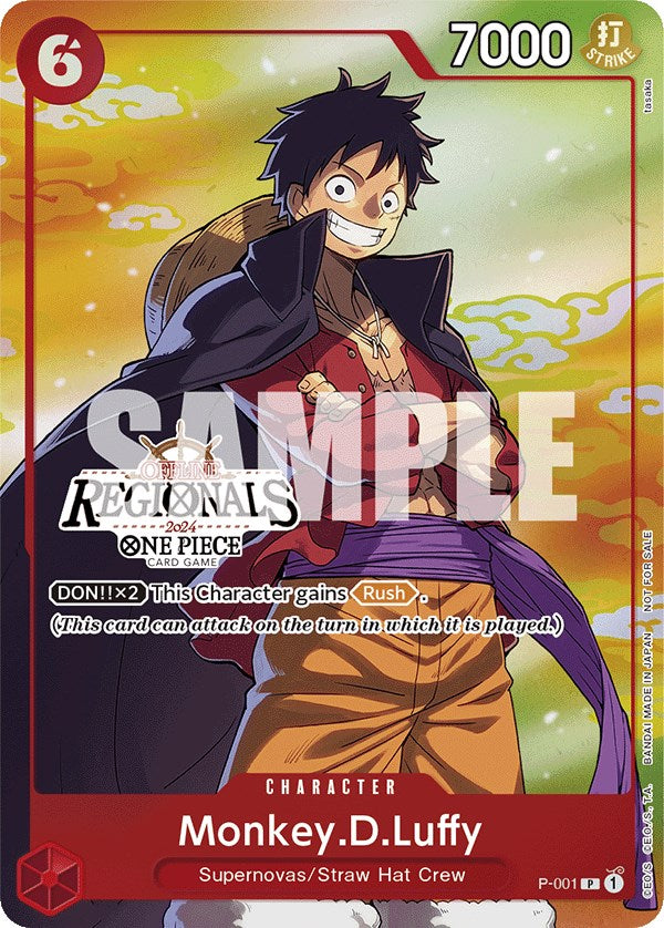 Monkey.D.Luffy (P-001) (Offline Regional 2024 Vol. 2) [Participant] [One Piece Promotion Cards]
