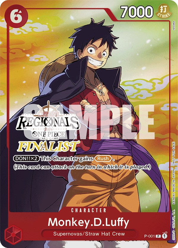 Monkey.D.Luffy (P-001) (Online Regional 2024 Vol. 2) [Finalist] [One Piece Promotion Cards]