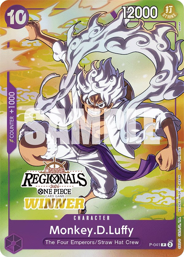 Monkey.D.Luffy (P-041) (Online Regional 2024 Vol. 2) [Winner] [One Piece Promotion Cards]