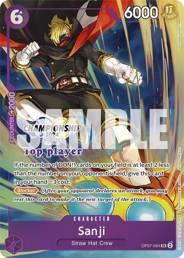 Sanji (OP07-064) (Championship 2024 Top Player Pack) [One Piece Promotion Cards]
