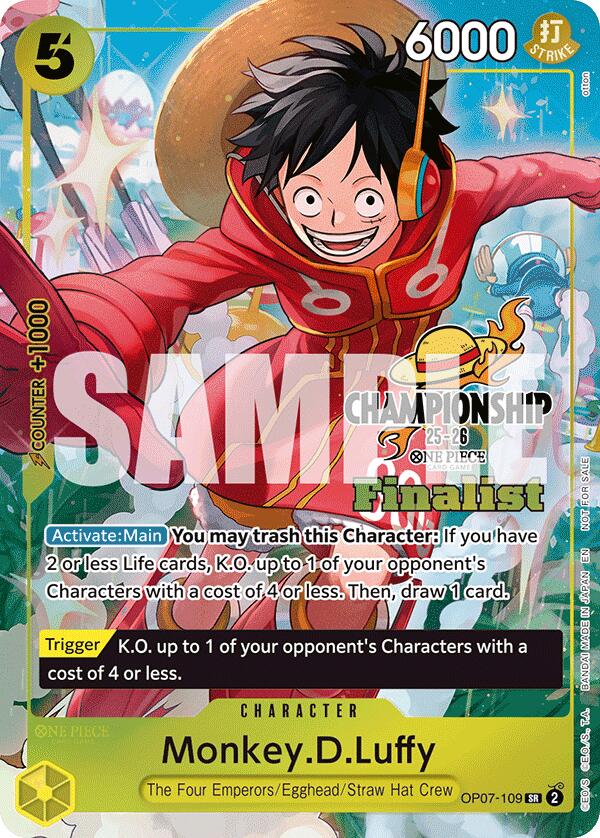 Monkey.D.Luffy (OP07-109) (CS 25-26 Finalist Card Set 1) [One Piece Promotion Cards]
