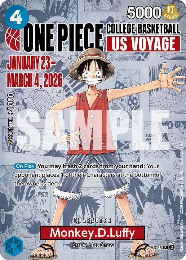 Monkey.D.Luffy (P-055) (College Basketball US Voyage) [One Piece Promotion Cards]