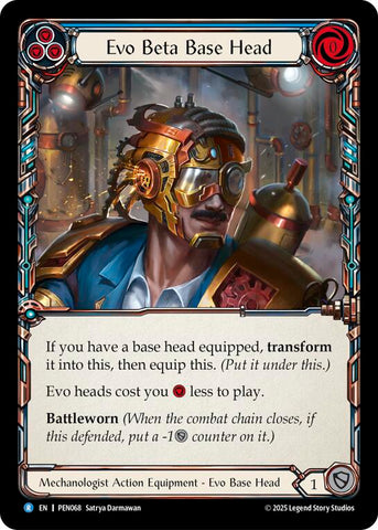 Evo Beta Base Head (Blue) (Cold Foil) [PEN068] (Compendium of Rathe)  Cold Foil