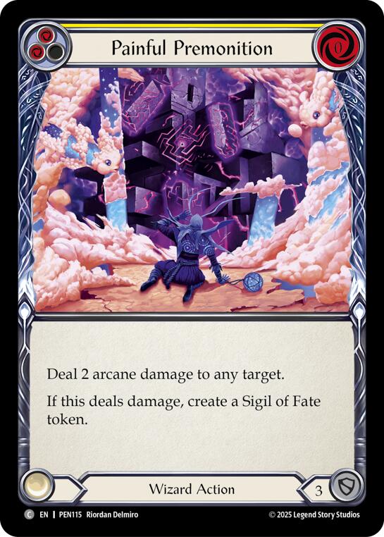 Painful Premonition (Yellow) (Rainbow Foil) [PEN115] (Compendium of Rathe)  Rainbow Foil