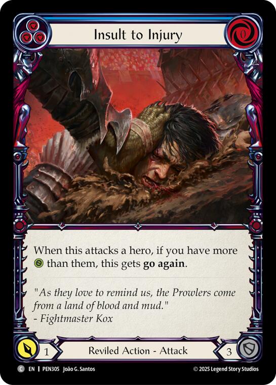 Insult To Injury (Blue) (Rainbow Foil) [PEN305] (Compendium of Rathe)  Rainbow Foil