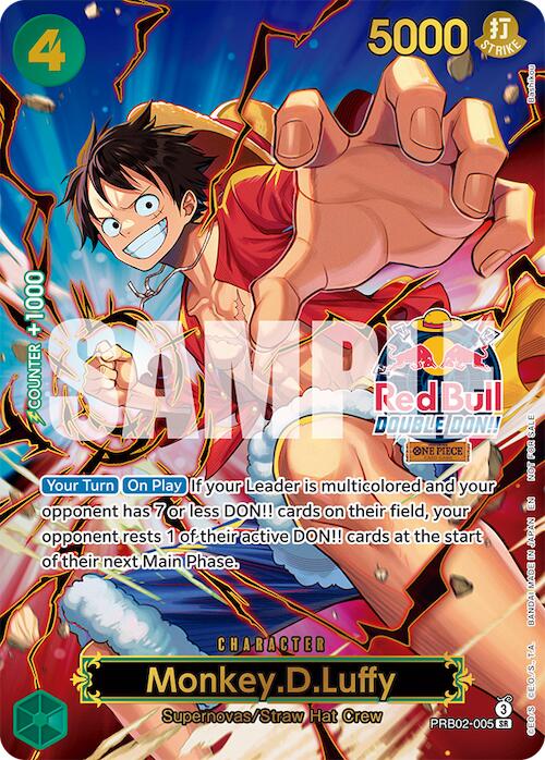 Monkey.D.Luffy (PRB02-005) (Red Bull Double Don!!) (Winner) (Textured) [One Piece Promotion Cards]