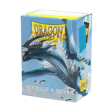 Dragon Shield: Standard 100ct Sleeves - Sky Blue & Silver (Dual Matte)