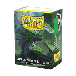 Dragon Shield: Standard 100ct Sleeves - Apple Green & Silver (Dual Matte)