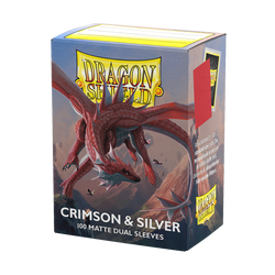 Dragon Shield: Standard 100ct Sleeves - Crimson & Silver (Dual Matte)