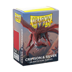 Dragon Shield: Standard 100ct Sleeves - Crimson & Silver (Dual Matte)