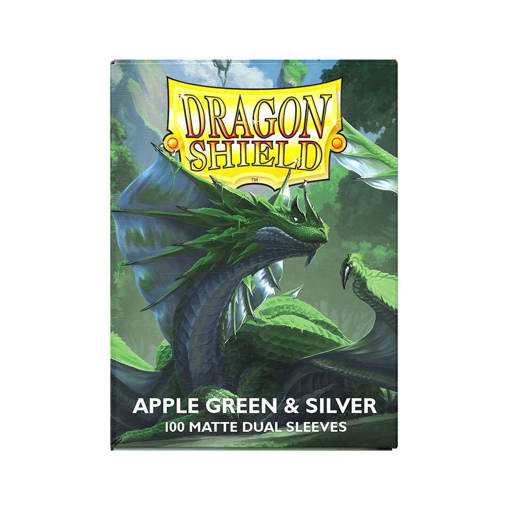 Dragon Shield: Standard 100ct Sleeves - Apple Green & Silver (Dual Matte)