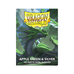 Dragon Shield: Standard 100ct Sleeves - Apple Green & Silver (Dual Matte)