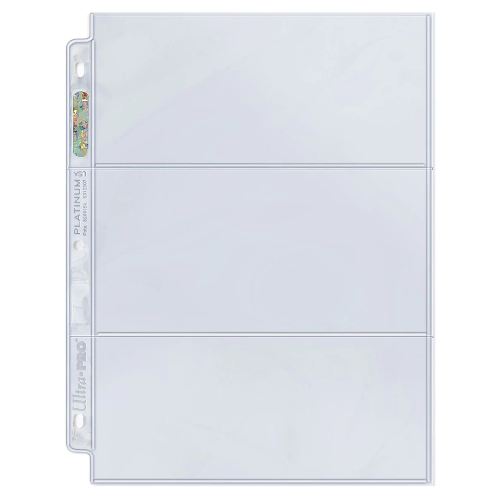 Ultra PRO: Platinum Hologram 3-Pocket Pages - 3-Holes (3.5" x 7.5" / 100-Pack)