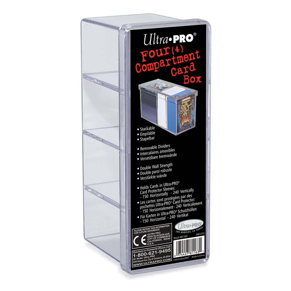 Ultra PRO: Card Box - Four Compartment (Clear)