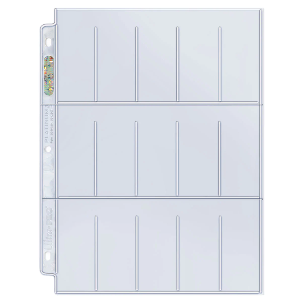 Ultra PRO: Platinum Hologram 15-Pocket Pages - 3-Holes (1.5" x 2.5" / 100-Pack)