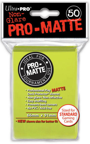 Ultra PRO: Standard 50ct PRO-Matte Sleeves (Bright Yellow)