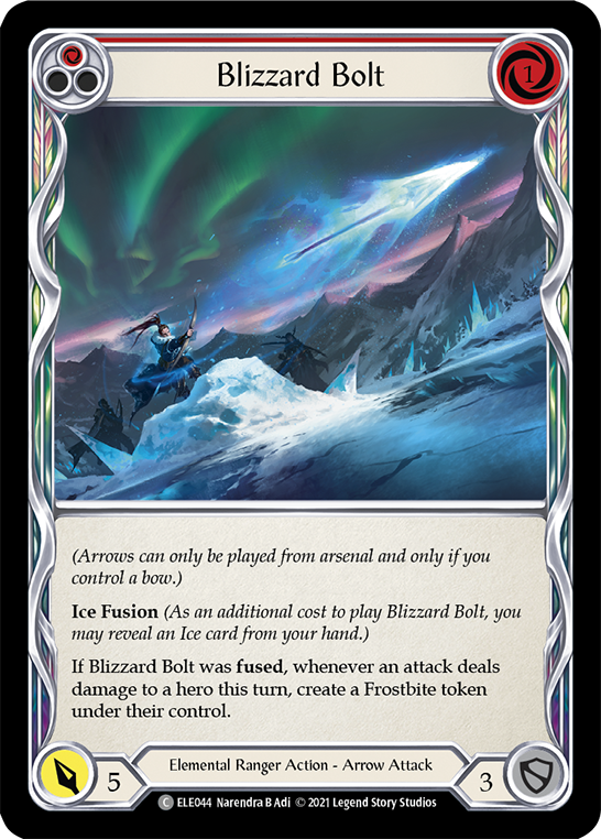 Blizzard Bolt (Red) [ELE044] (Tales of Aria)  1st Edition Rainbow Foil