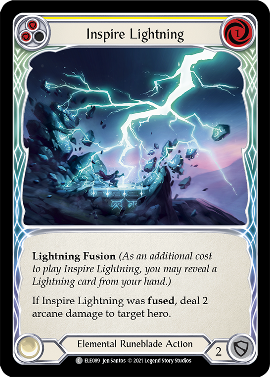 Inspire Lightning (Yellow) [ELE089] (Tales of Aria)  1st Edition Rainbow Foil