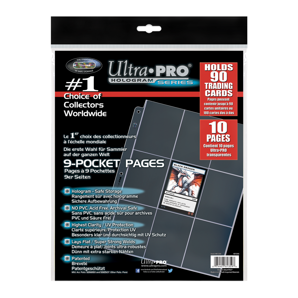 Ultra PRO: Platinum Hologram Standard 9-Pocket Pages - 3-Holes (10-Pack)