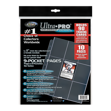 Ultra PRO: Platinum Hologram Standard 9-Pocket Pages - 3-Holes (10-Pack)