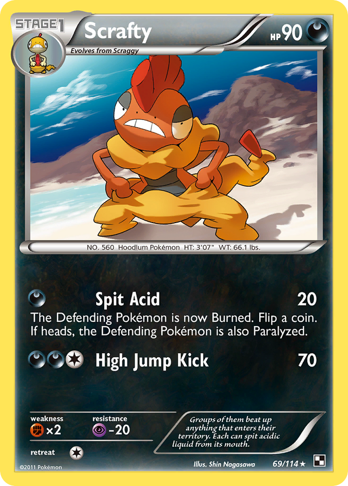 Scrafty (69/114) [Black & White: Base Set]