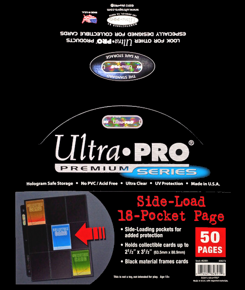 Ultra PRO: Side-Load 18-Pocket Pages - Black (3-Hole / 50-Pack)