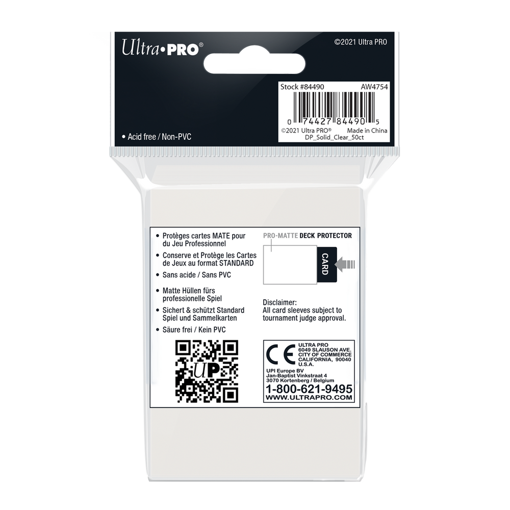 Ultra PRO: Standard 50ct Sleeves - PRO-Matte (Clear)